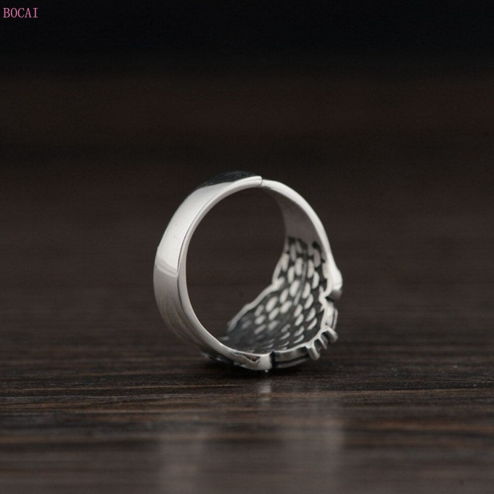 2020 new fashion jewelry S925 silver retro Thai silver index finger ring