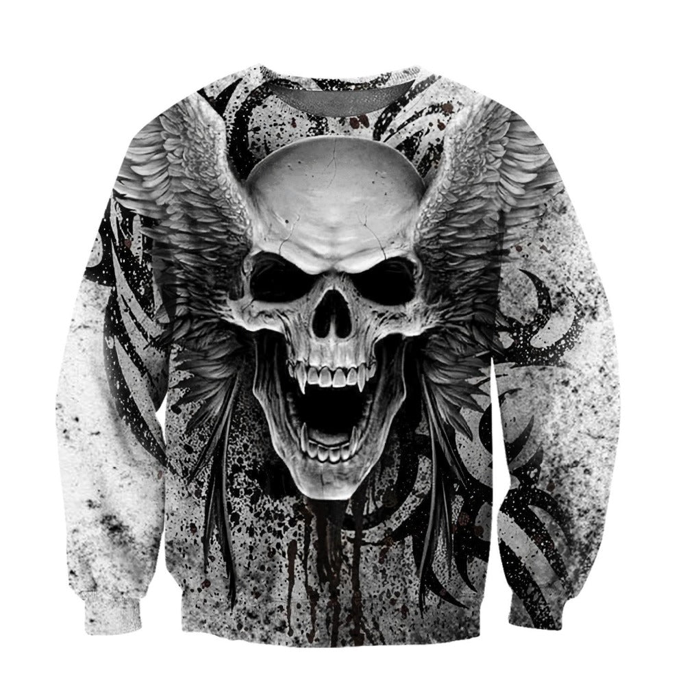 Crazy Skull With Angel Wings 3D All Over Printed Unisex Deluxe Hoodie Men Sweatshirt Zip Pullover Casual Jacket Tracksuit