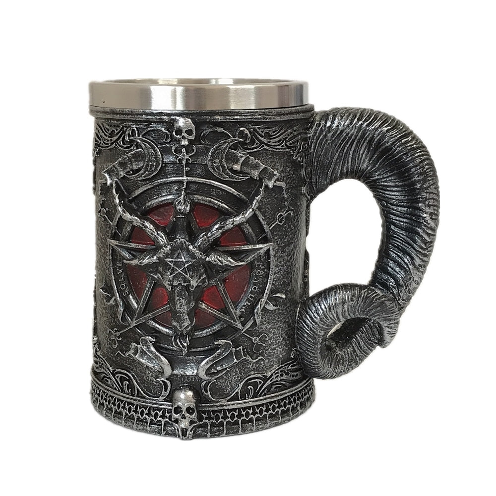 Skull Baphomet Beer Coffee Mugs Stainless Steel Tea Wine Cups Creative Drinkware