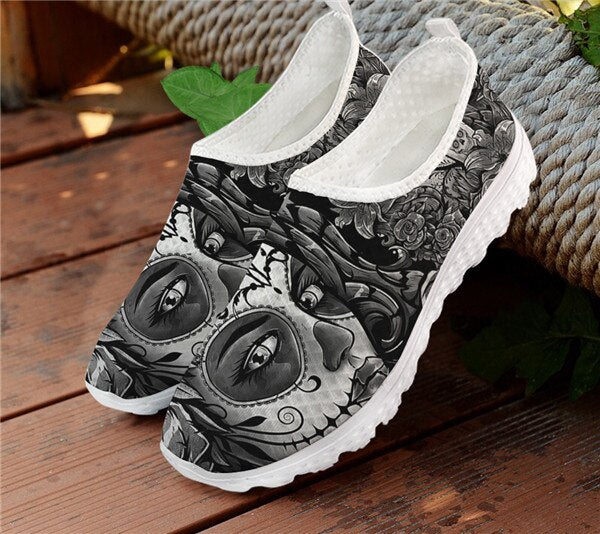 Flats Women Sneakers Casual Summer Skull