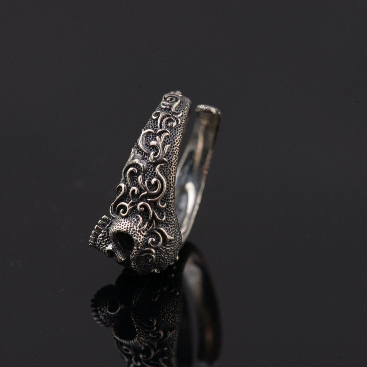 Gothic Punk Skull Rings For Men And Women 925 Sterling Silver Jewelry Resizable