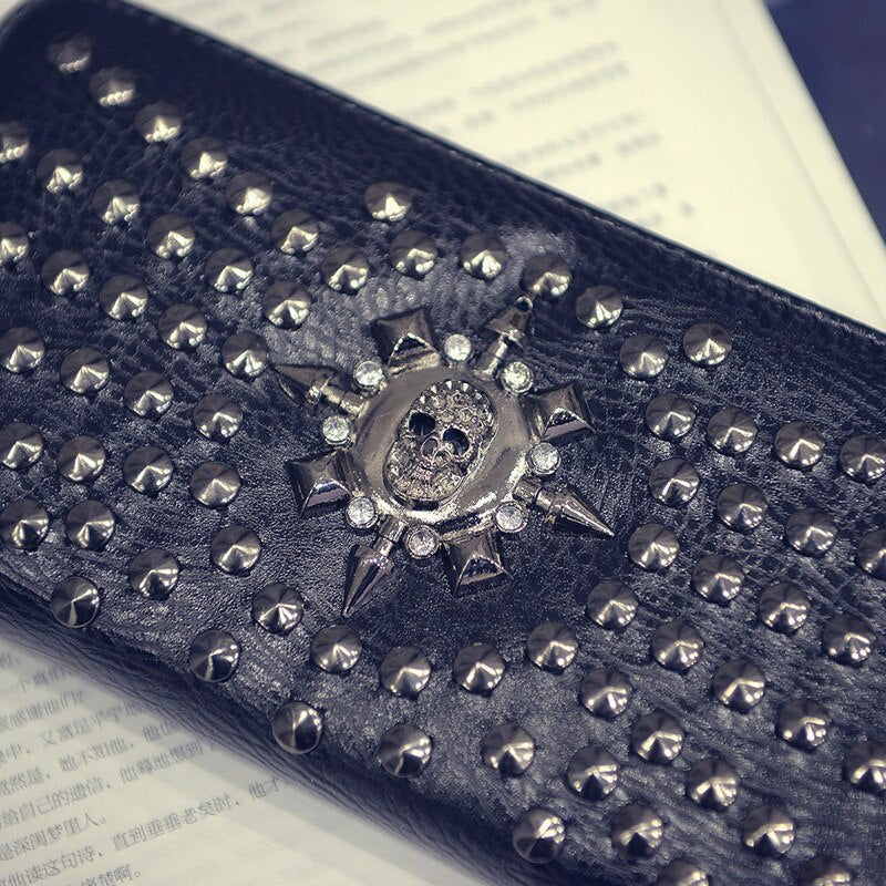 Women wallet Patchwork Rivet leather wallet women's clutch purse