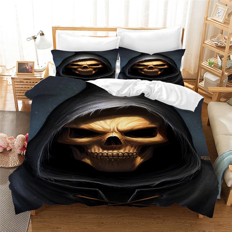 High quality Bedclothes sugar skull bedding sets queen