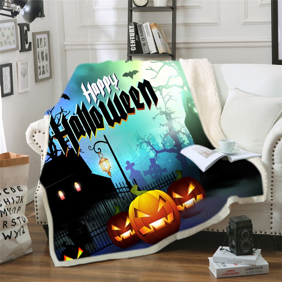 Girls Throw Blanket Grunge Halloween Lady with Sugar Skull Make Up Creepy