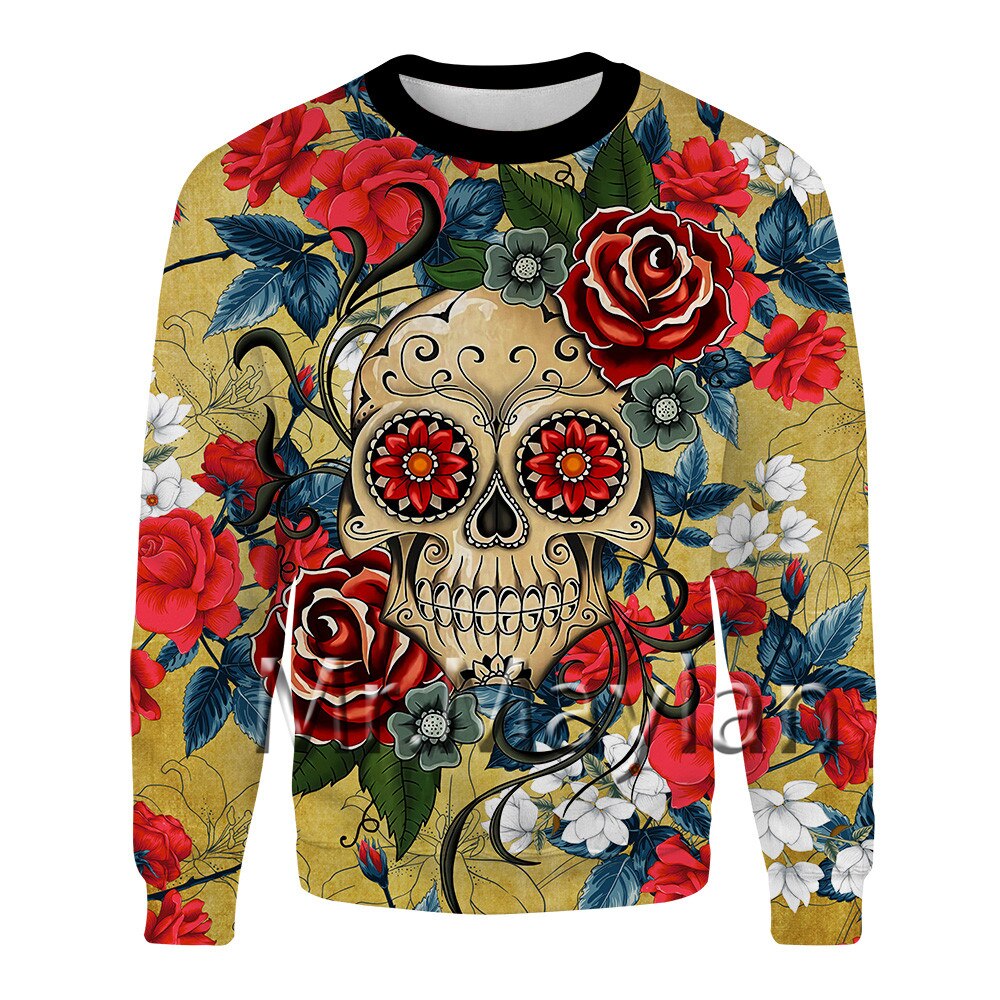 Skull Flowers 3D Full Printed Jacket Women/men Casual Streetwear Sweatshirts Unisex