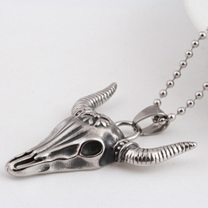 bull head necklaces mens Skull stainless steel