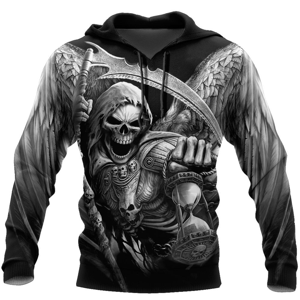 Death Skull Tattoo 3D All Over Printed Fashion Hoodies Men Hooded Sweatshirt Unisex Zip Pullover Casual Jacket Tracksuit DW0235