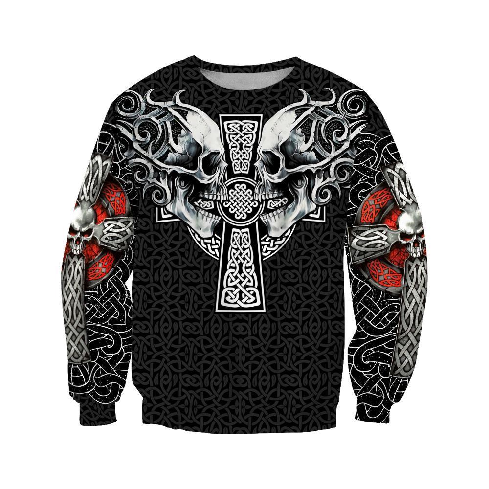 Viking Skull Tattoo 3D All Over Printed Fashion Hoodies Men Sweatshirt Unisex Zip Pullover Casual Jacket Tracksuit