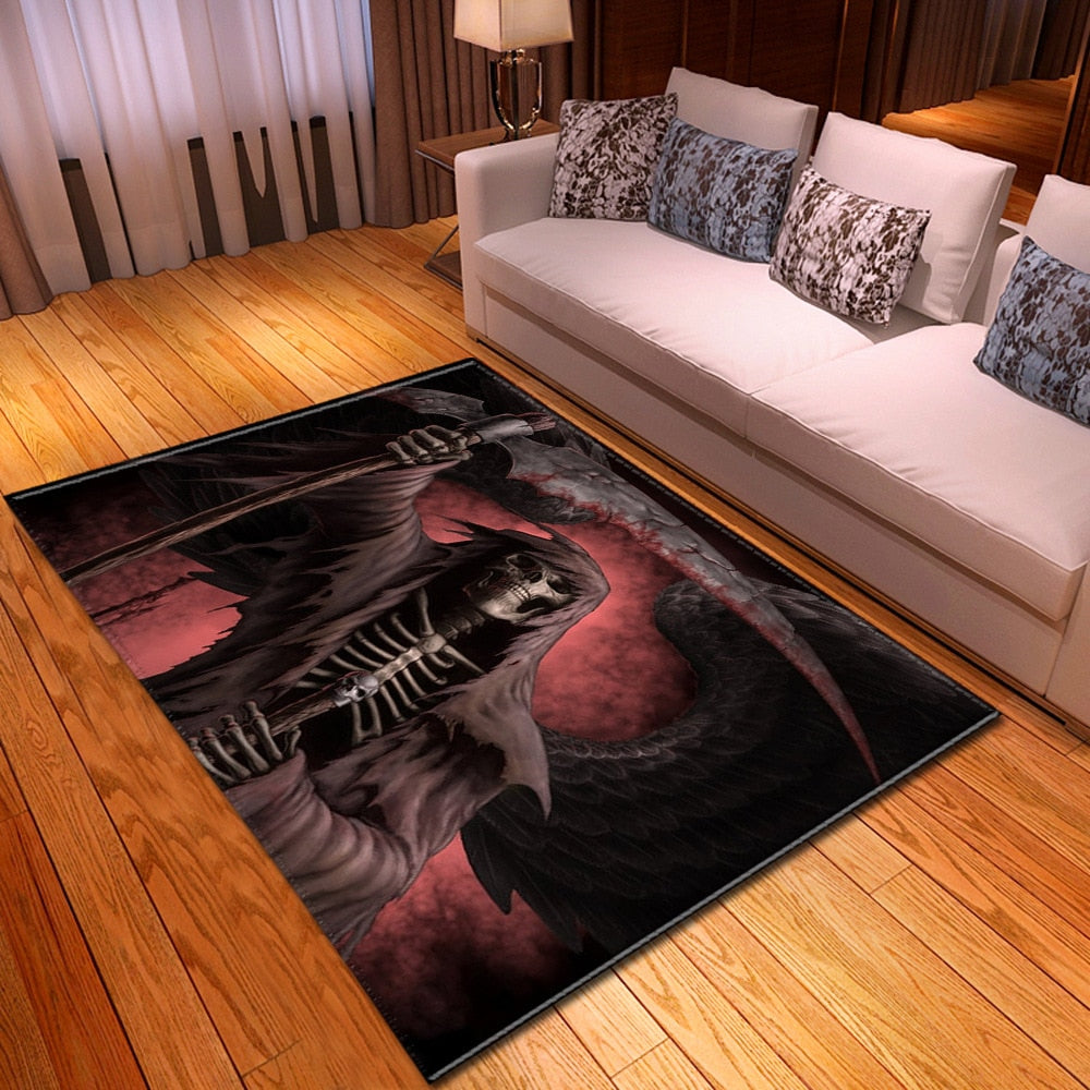 Colorful Skulls Halloween Area Rug Skull Pattern 3D Printed Carpets for living Room Bedroom