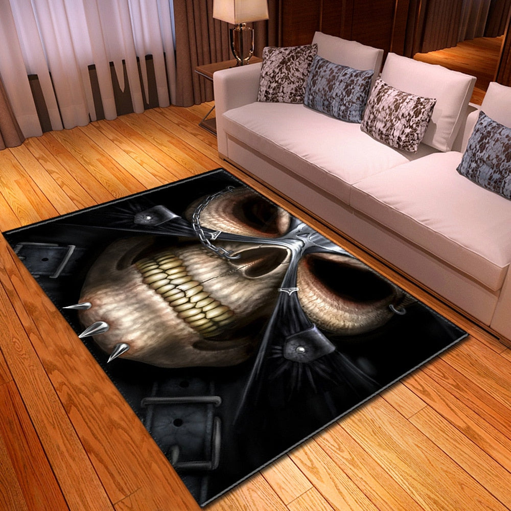 Colorful Skulls Halloween Area Rug Skull Pattern 3D Printed Carpets for living Room Bedroom
