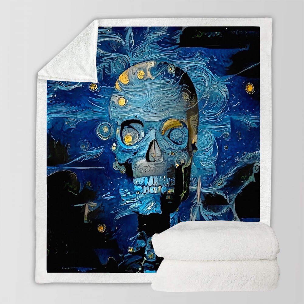Sugar Skull Blanket Throw Fleece Warm Blanket Boy Home Sherpa Blanket