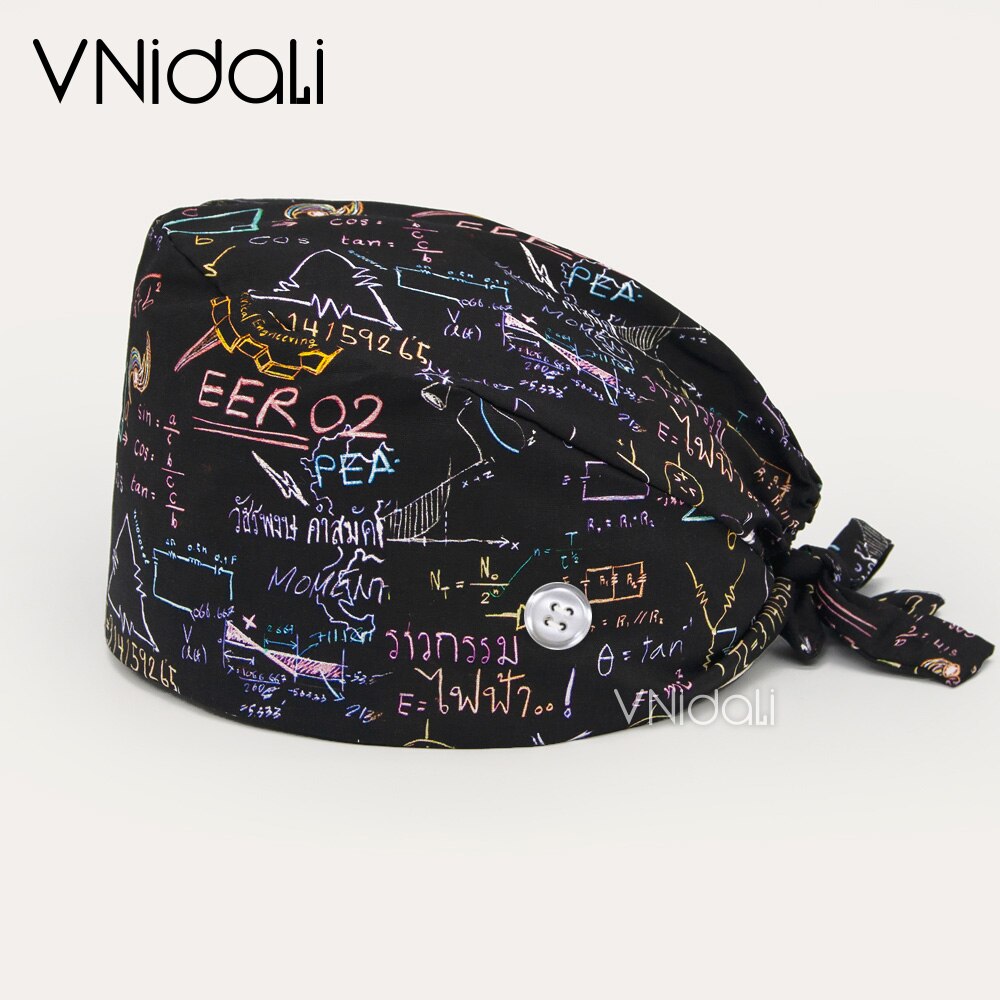 Sugar Skull printing hats adjustable scrub hat beauty salon working cap laboratory pet shop nursing scrubs cap