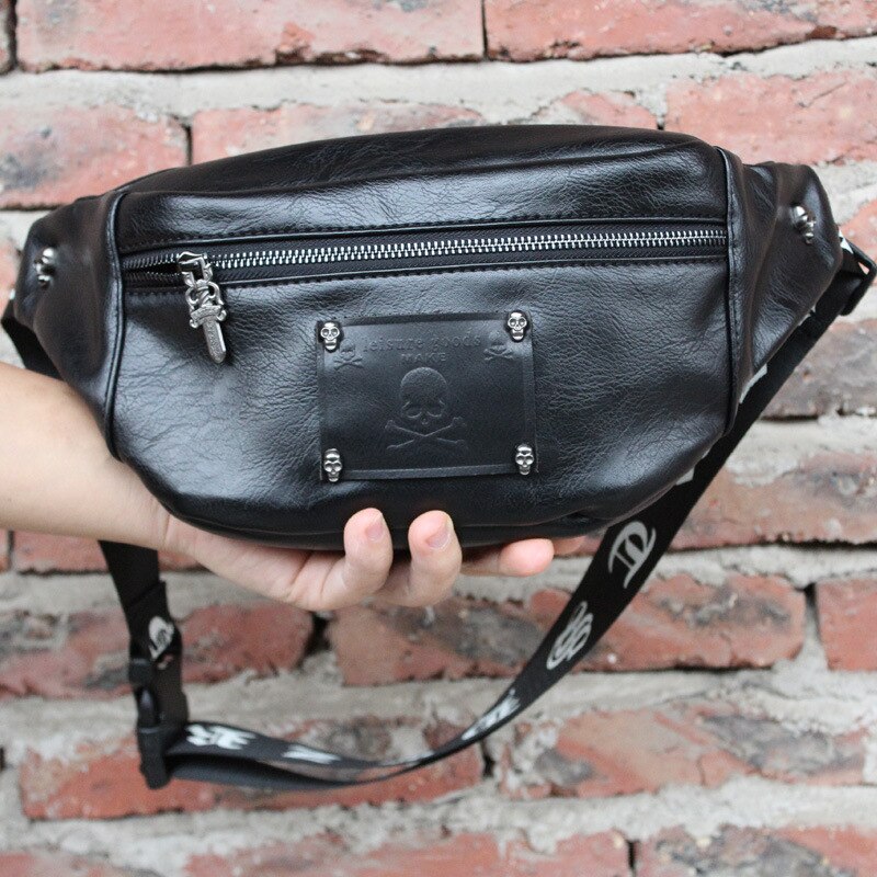 Chest Bag For Men Leather Skull Belt Bags Women