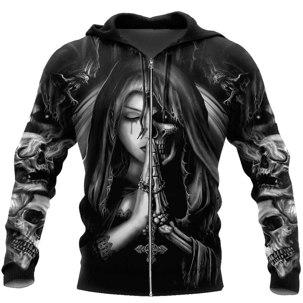 Skull Tattoo 3D All Over Printed Fashion Hoodies Men Hooded Sweatshirt Unisex Zip Pullover Casual Jacket Tracksuit