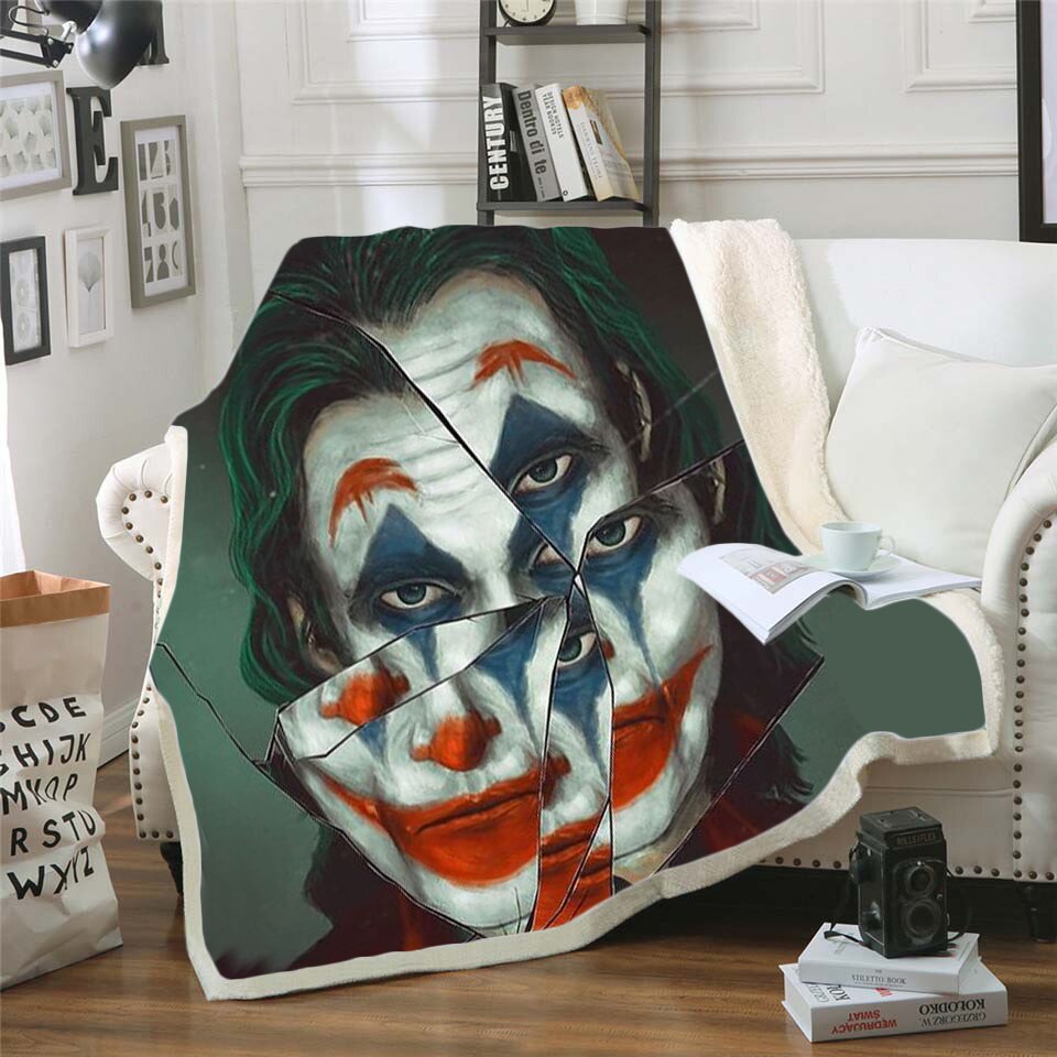 Night Before Christmas Joker Poker Printed Velvet Plush Blanket Duvet