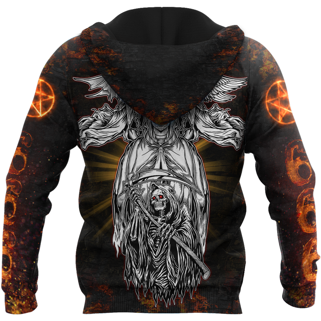 Skull Satanic Fire Pattern 3D Printed Autumn Men Hoodies Unisex Casual Pullovers Zip Hoodie Streetwear sudadera hombre