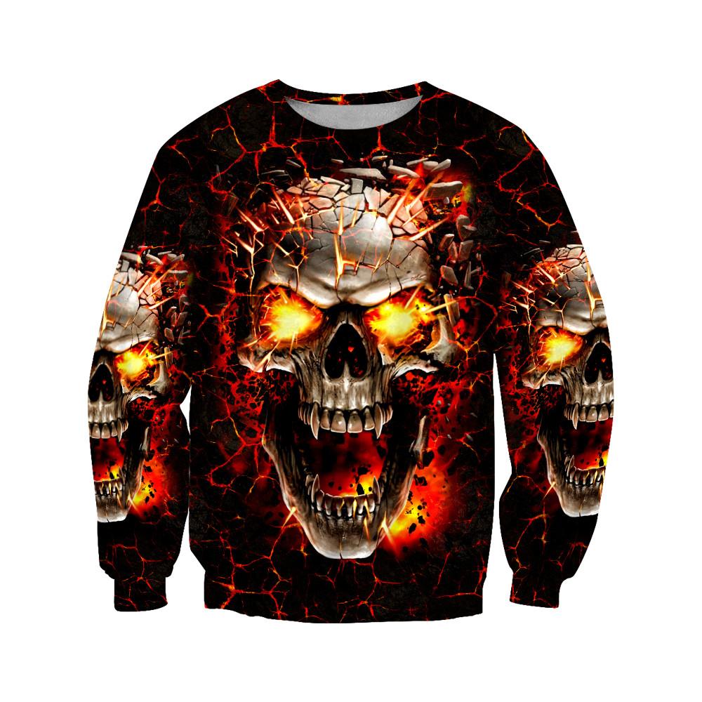Fire Skull Art 3D All Over Printed Autumn Men Hoodies Unisex Casual Pullover Zip Hoodie Streetwear sudadera hombre