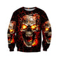 Fire Skull Art 3D All Over Printed Autumn Men Hoodies Unisex Casual Pullover Zip Hoodie Streetwear