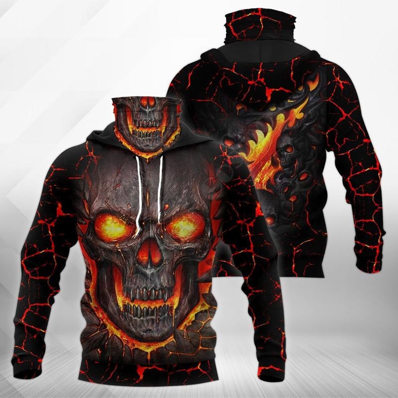 Sugar Skull 3D Printed Hoodies Sweatshirt Casual Pullover Hoodie Mask Warm
