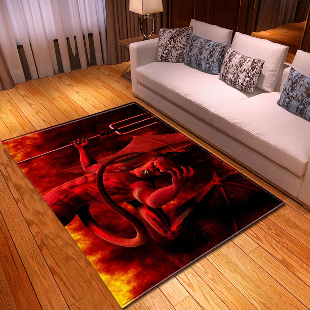 Colorful Skulls Halloween Area Rug Skull Pattern 3D Printed Carpets for living Room Bedroom