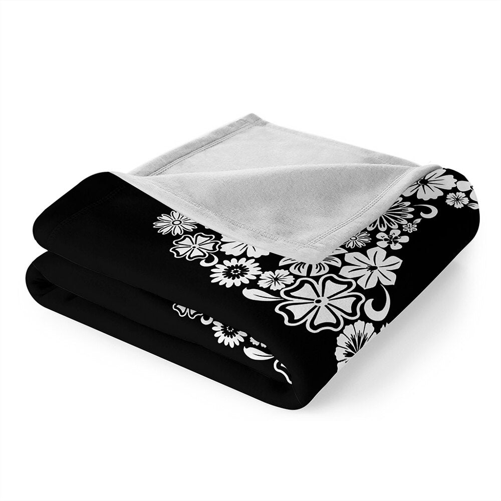 Flower Skull Blanket Cozy Plush Halloween Decor Throw Blanket