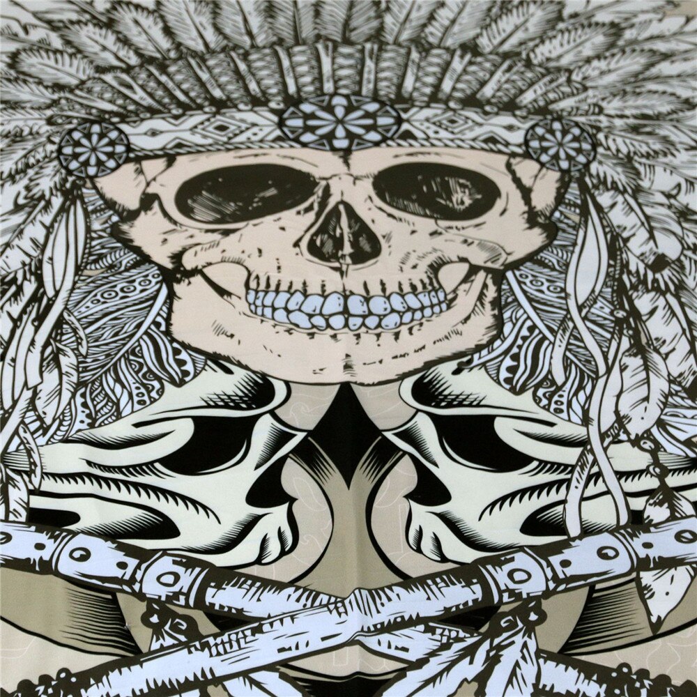 Black Color Duvet Cover Queen Size Luxury Sugar Skull Bedding Set Quilt Cover