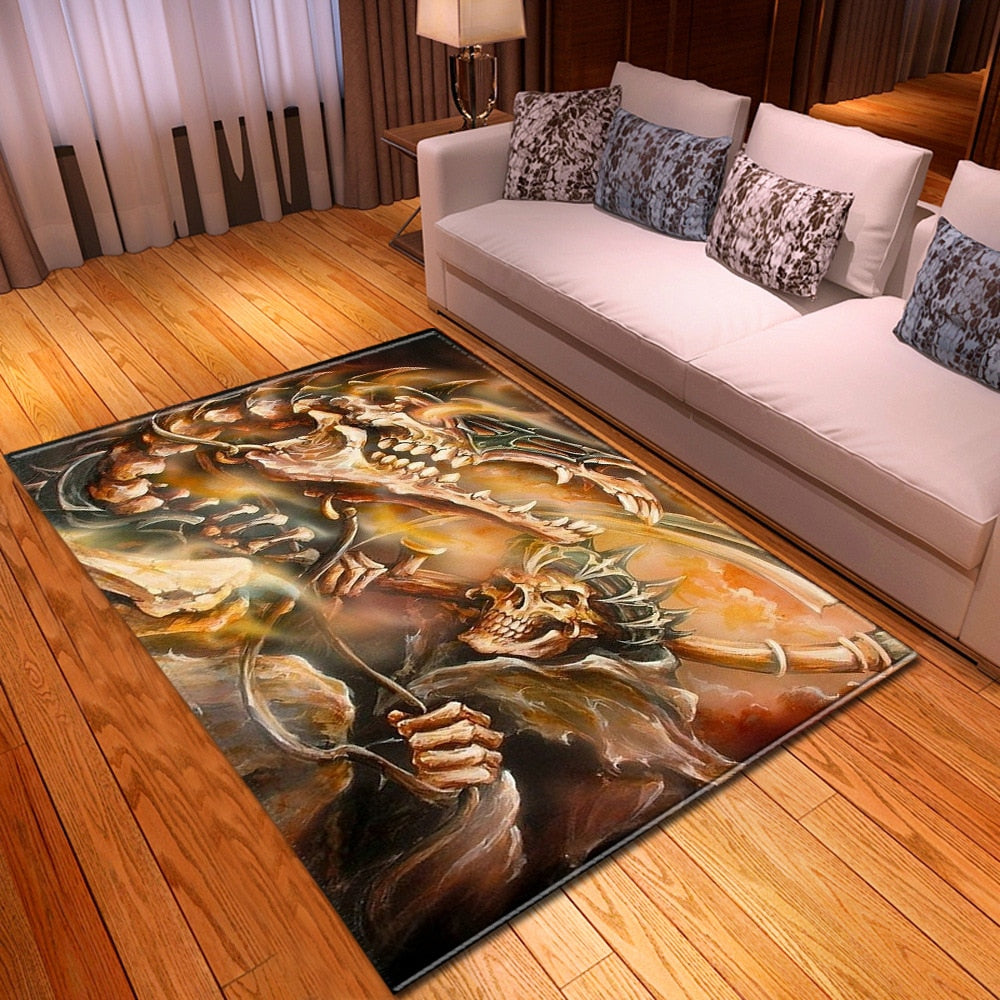 Colorful Skulls Halloween Area Rug Skull Pattern 3D Printed Carpets for living Room Bedroom