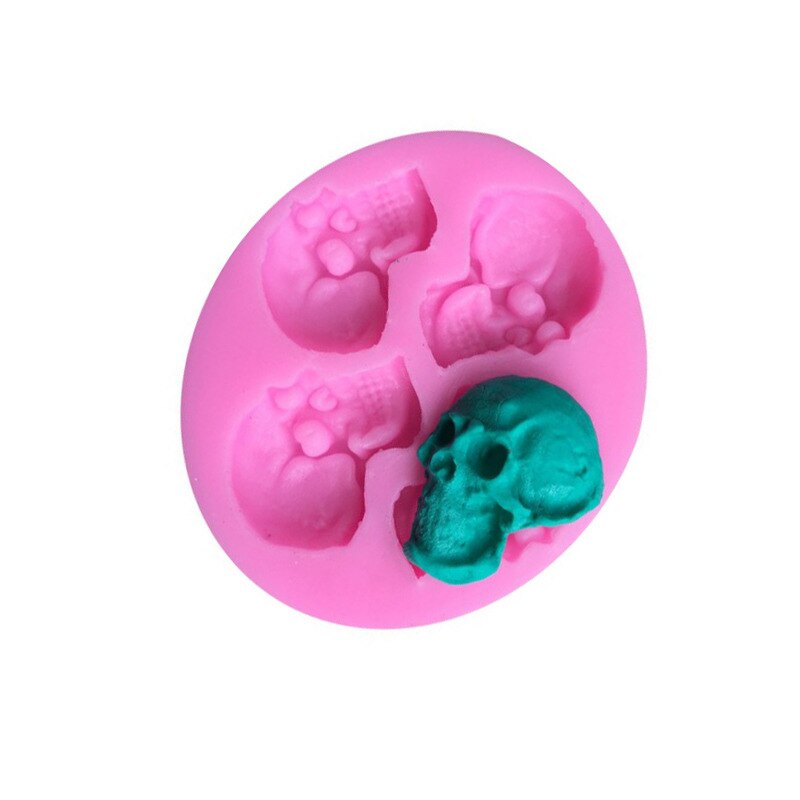 3D Skull Head Chocolate Molds Embossed Silicone Cake Mold