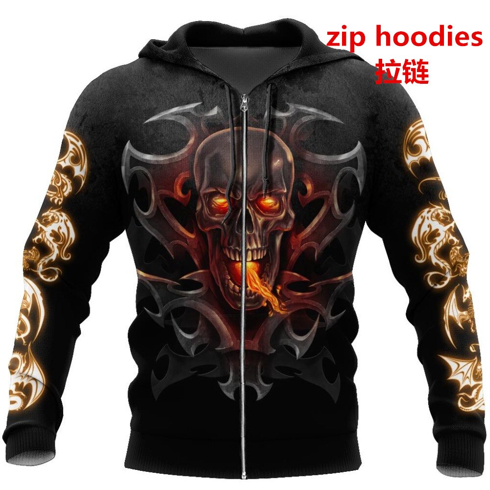 skull Dragon 3D Printed Hoodies For Men/Women Hooded Sweatshirt