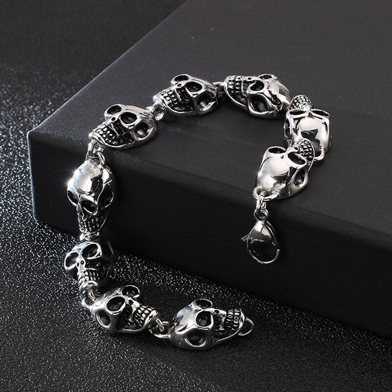 Skull Head Stainless Steel Bracelet Vintage