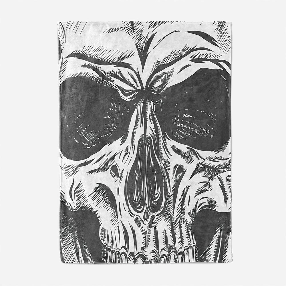 Horror Skull Blankets Warm Soft Plush Blanket for Couch Bed Travel