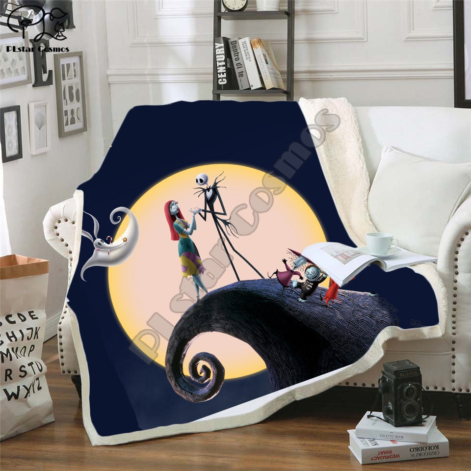 The Nightmare Before Christmas Jack Skull Sherpa Blanket Plush