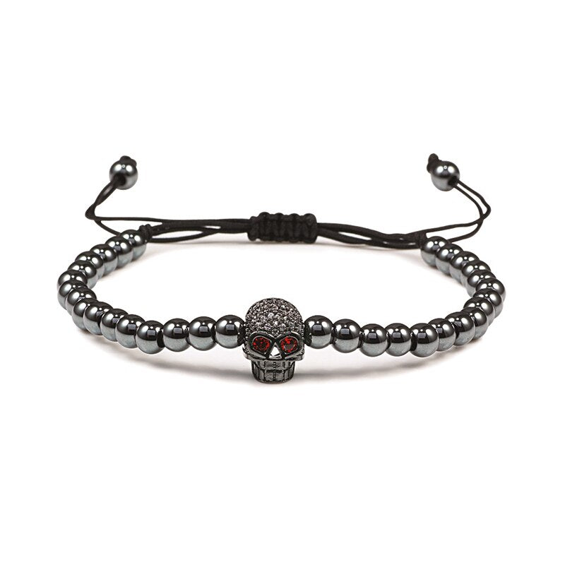Charm Skull Head Copper Beads Bracelets Handmade