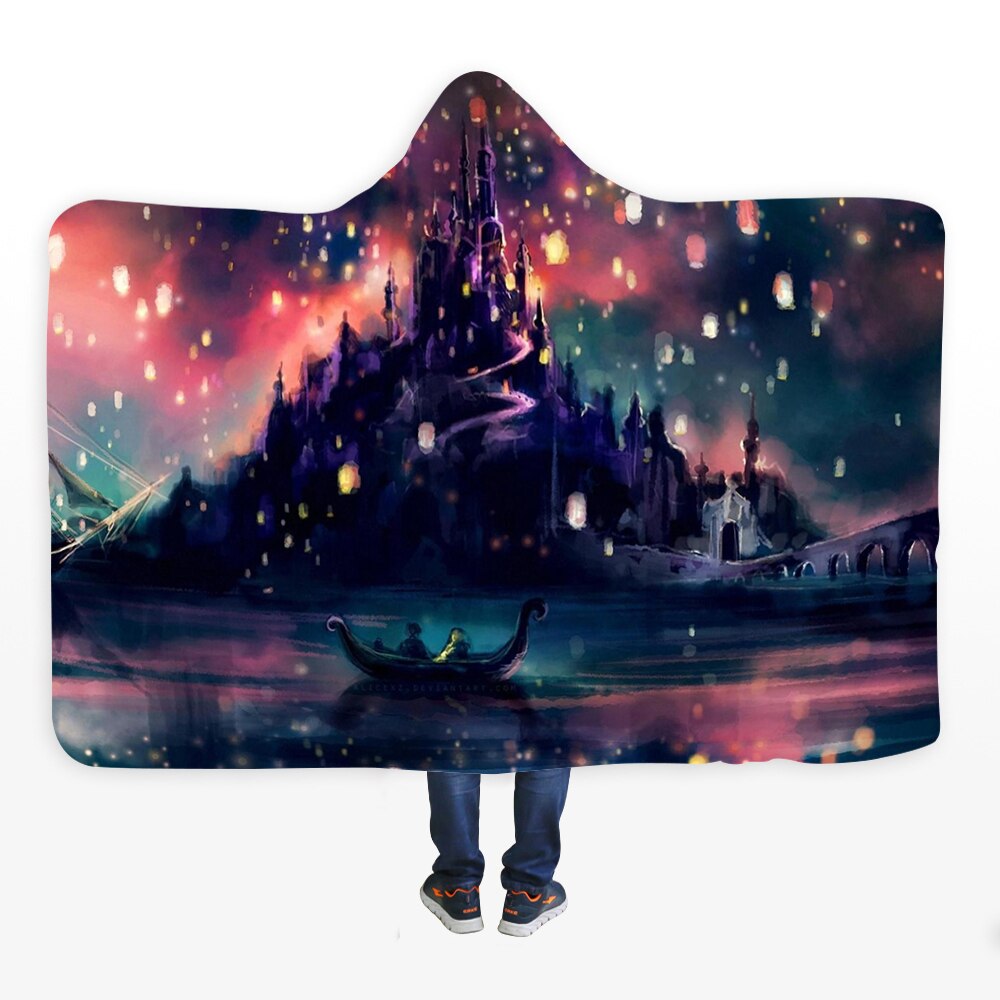 3D Halloween Skull Print Hooded Blanket Comfortable Soft Blanket