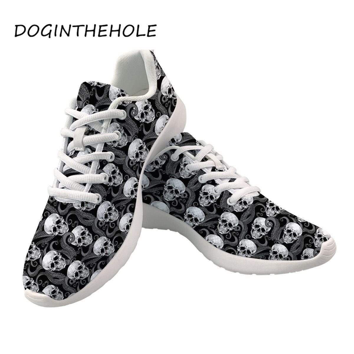 Sneakers Skull Printing Casual Women Flats Shoes