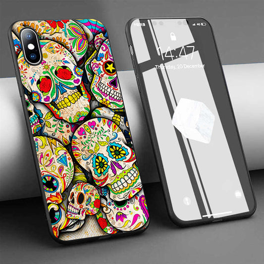 Sugar Skull Collage Soft Phone Case for iPhone