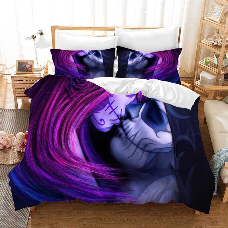 sugar skull Cartoon Bedding Set Duvet Covers Pillowcases beauty skull bed