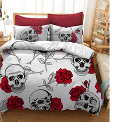 3d Sugar Skull Duvet Cover with Pillowcases Skull Luxury Bedding
