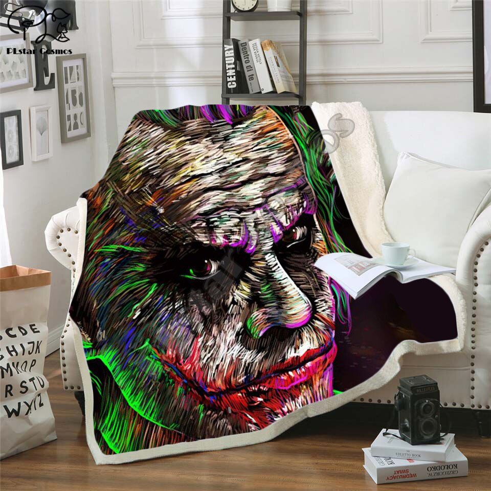 Night Before Christmas Joker Poker Printed Velvet Plush Blanket Duvet
