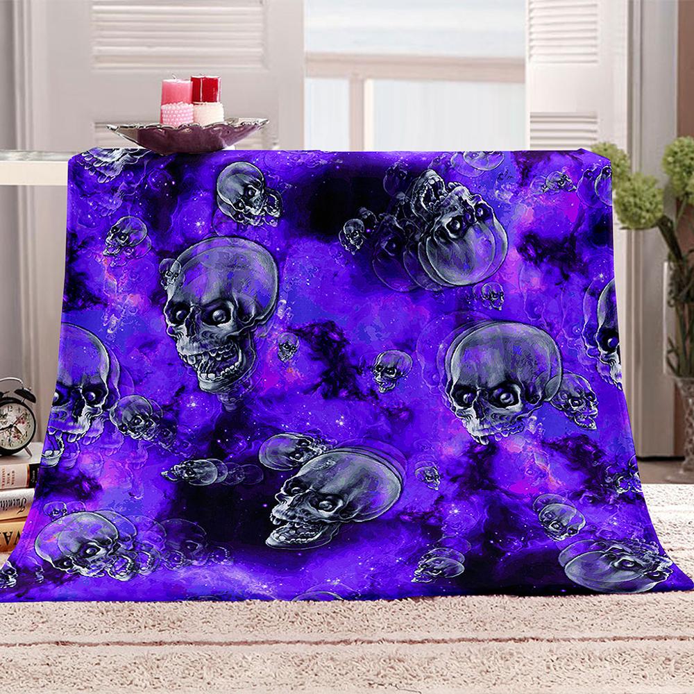 Psychedelic Skull Blanket Cozy Bedding Blankets Warm Plush Sofa