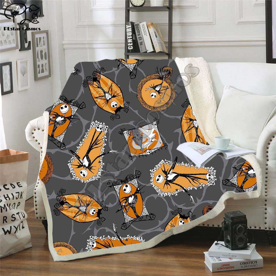 The Nightmare Before Christmas Jack Skull Sherpa Blanket Plush