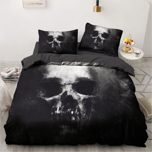 3D Skull Bedding Sets Duvet Quilt Cover Set Comforter Bed Linen Pillowcase