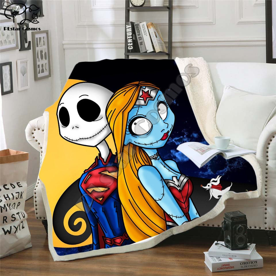 The Nightmare Before Christmas Jack Skull Sherpa Blanket Plush