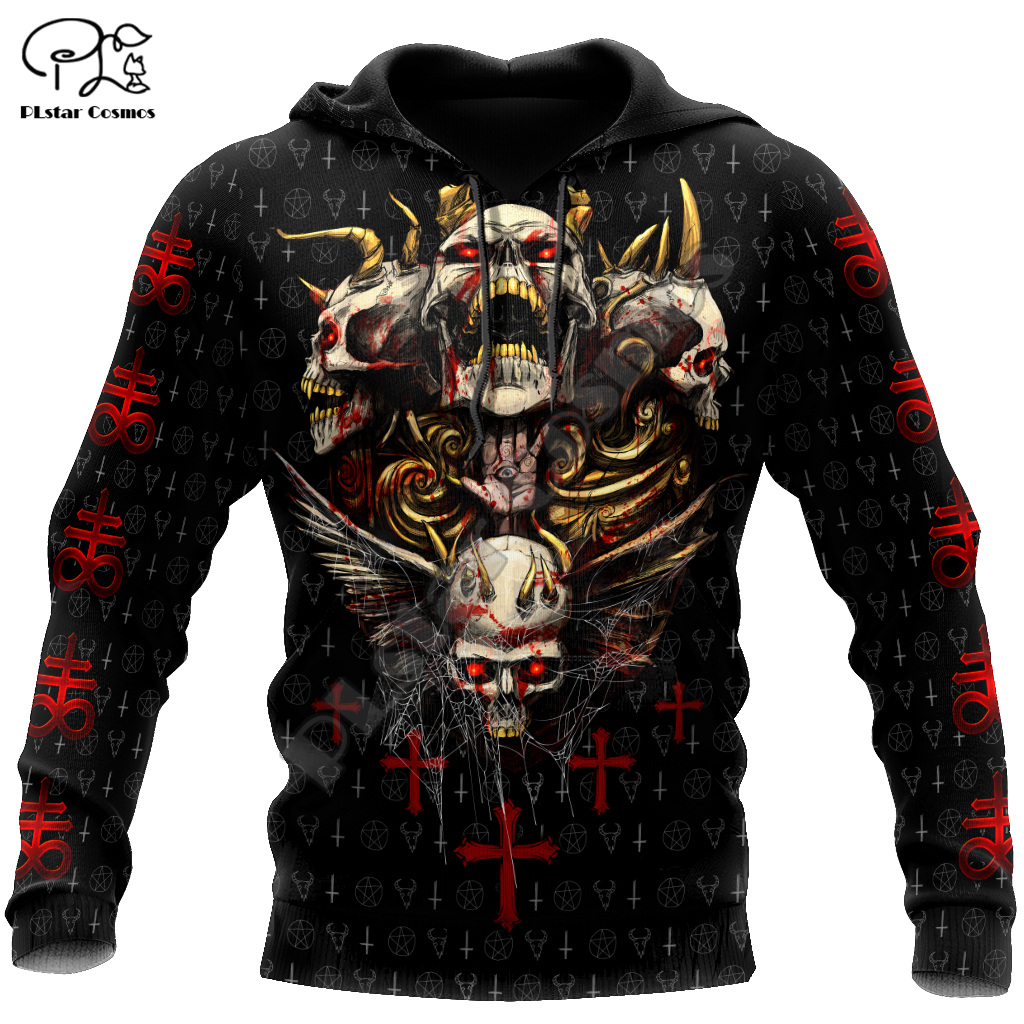 Satan Devil Ghost Gothic Skull Funny Casual Pullover NewFashion Streetwear 3DPrint Men/Women Jacket Zip Hoodies