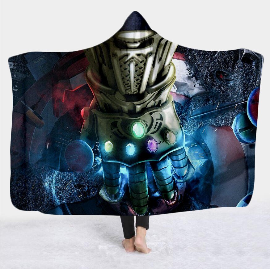 movie Avenger 3D Print Plush Throw hooded Blanket Sherpa Fleece Bedspread Blanket