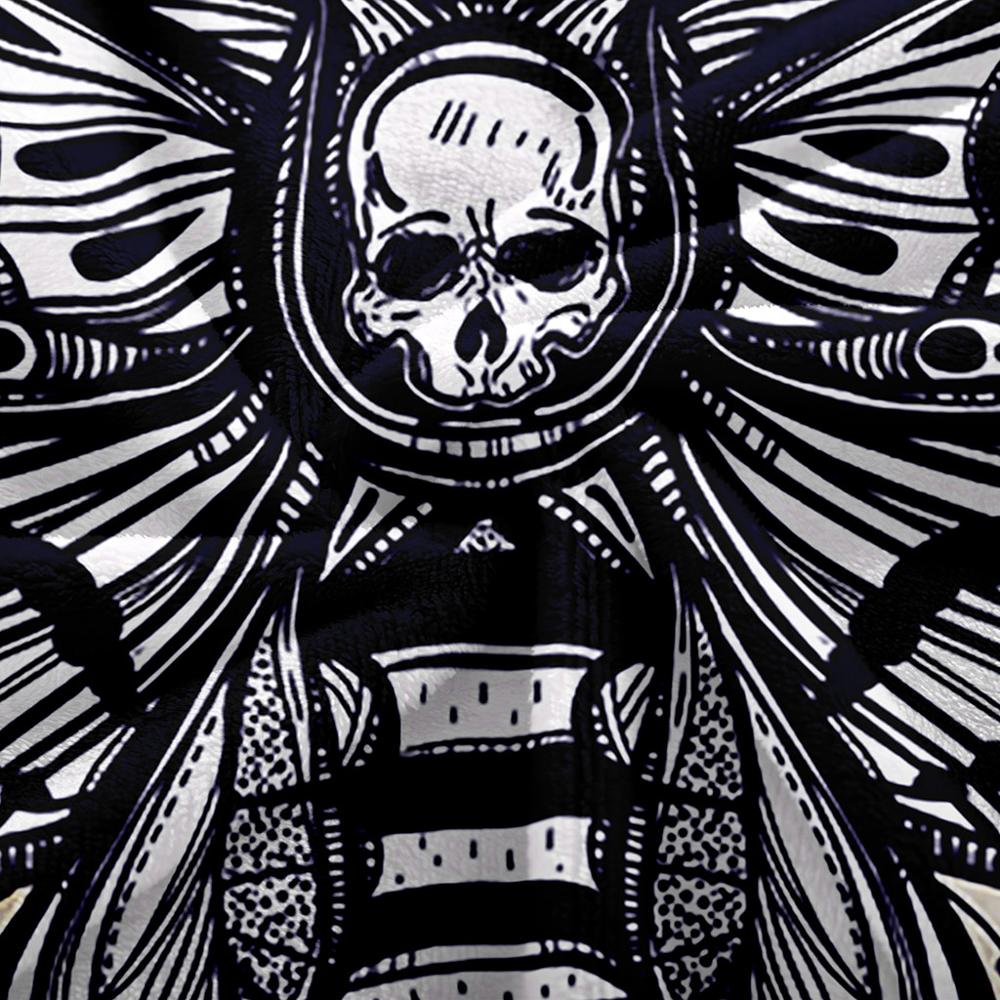 3D Skull Moth Blanket Warm Soft Plush Blanket Throw