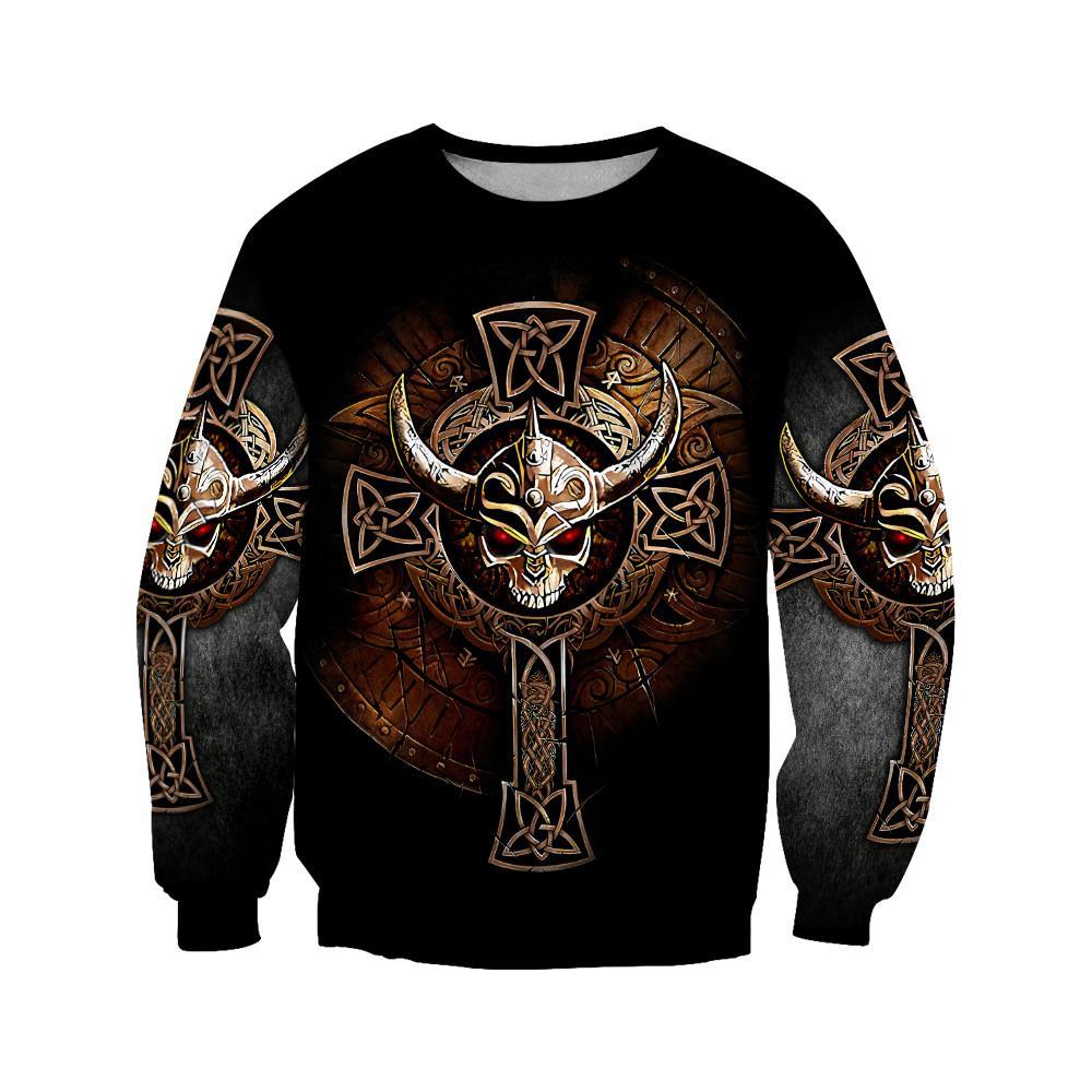 Viking Skulls 3D All Over Printed Fashion Hoodies Men Hooded Sweatshirt Unisex Zip Pullover Casual Jacket Tracksuit