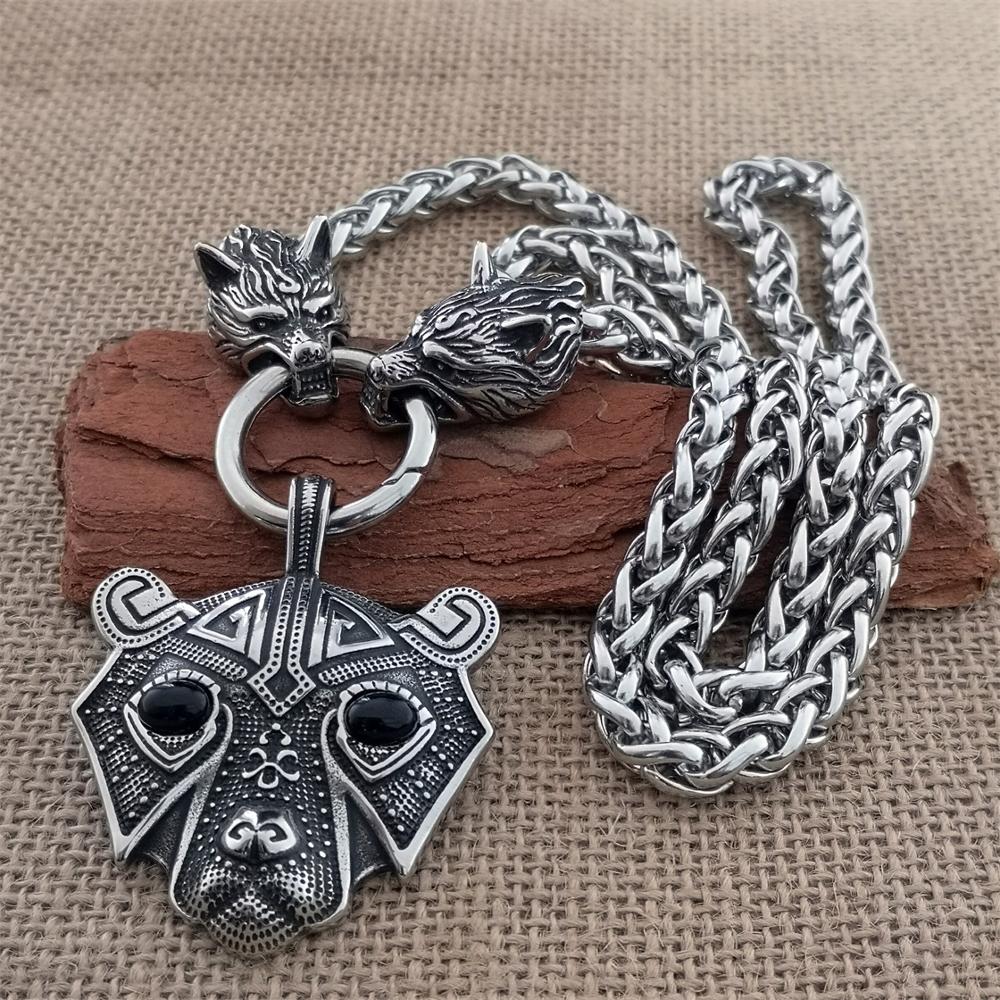 Nordic Viking Raven Stainless steel pendant necklace