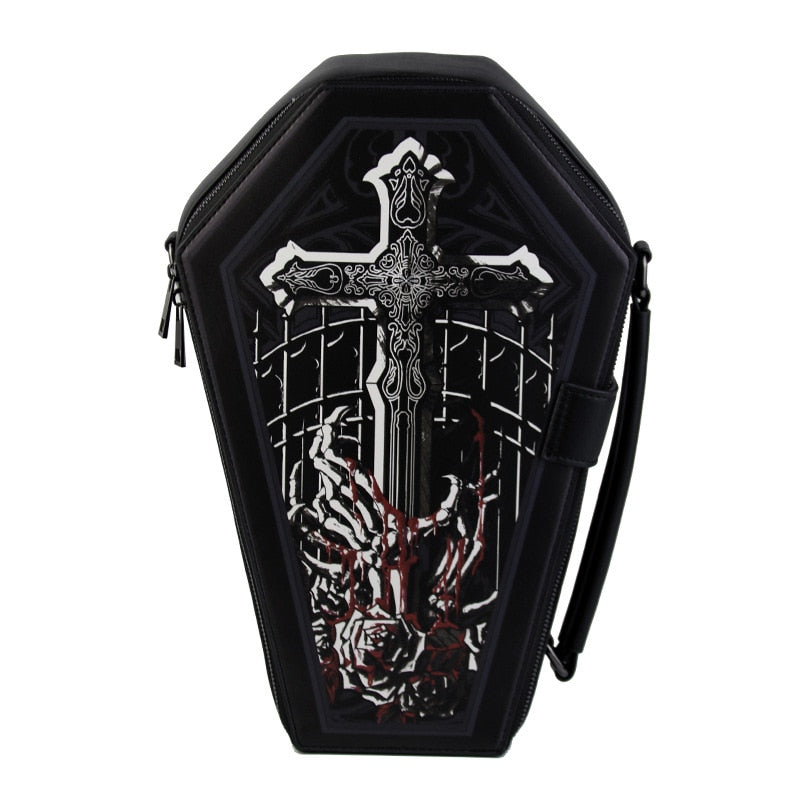 Skull Cross Shoulder Bags Gothic Women Cosplay Handbags