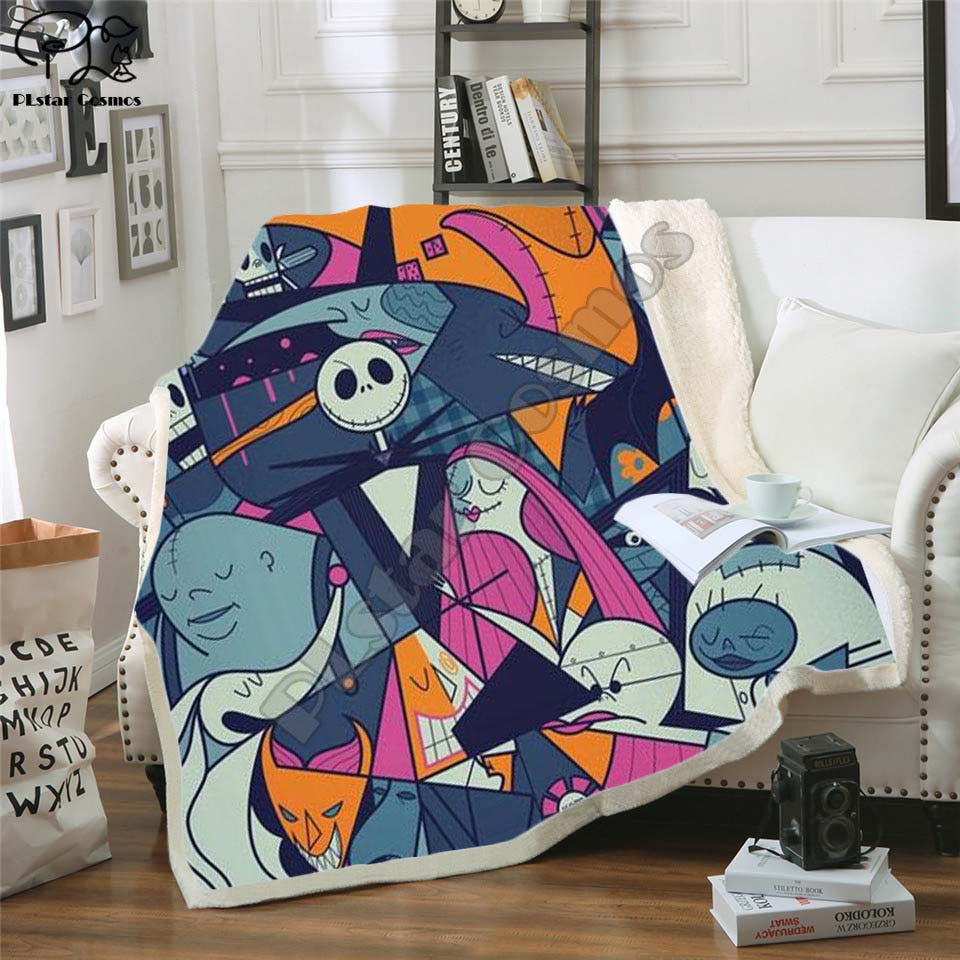 The Nightmare Before Christmas Jack Skull Sherpa Blanket Plush